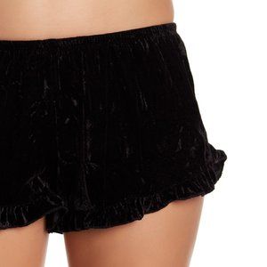 Black Velvet Ruffle Sleep Shorts